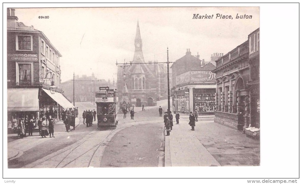 Angleterre Luton Market Place Commerce Boutique Automobile , Carte Non Voyagée - Autres & Non Classés