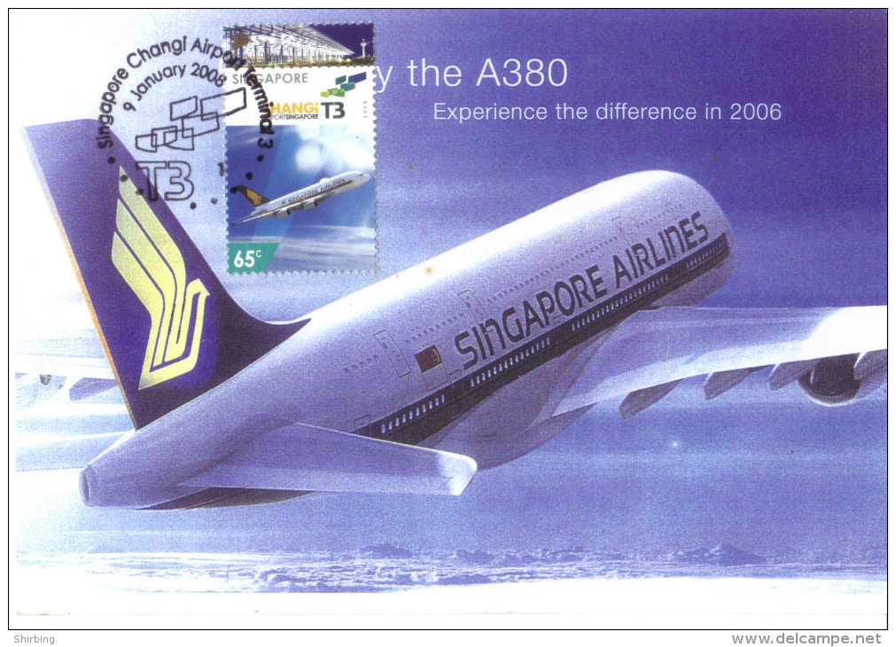 20A Carte Maximum Singapore Airbus A380 Airplane Maximum Card Maxicard MC - Other & Unclassified