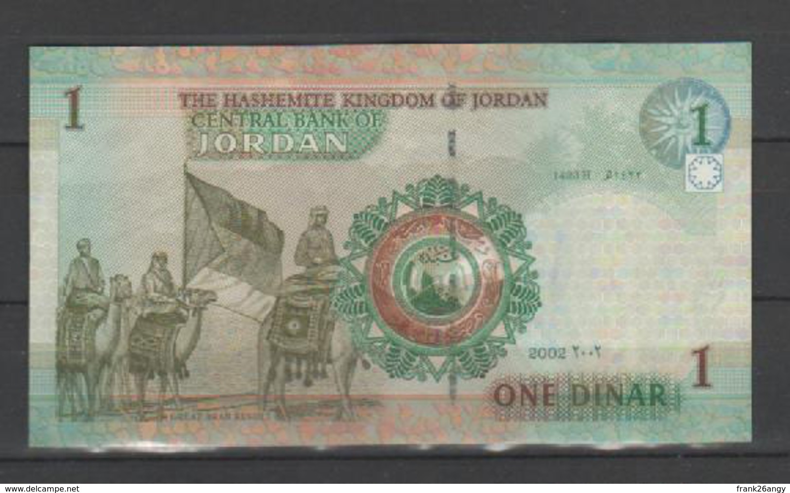 GIORDANIA - 2002 - 1 Dinar Pick 34 - Banconota In Condizioni BB - Jordan