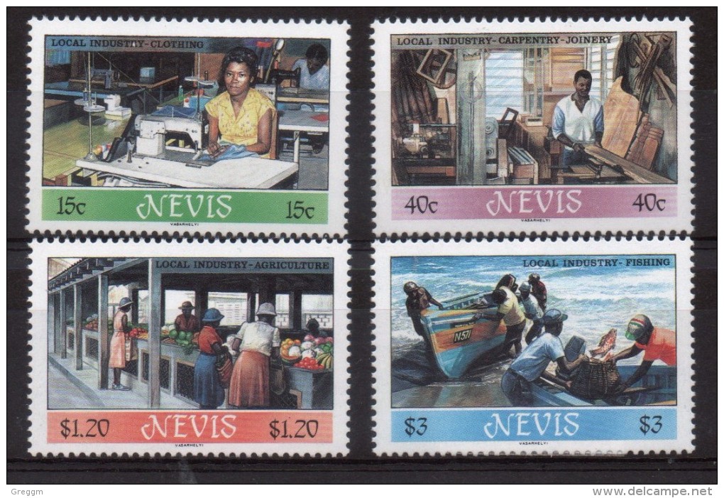 Nevis Complete Set Of Stamps Issued To Celebrate Local Industry. - St.Kitts And Nevis ( 1983-...)