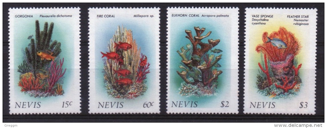 Nevis Complete Set Of Stamps Issued To Celebrate The Marine Life. - St.Kitts And Nevis ( 1983-...)