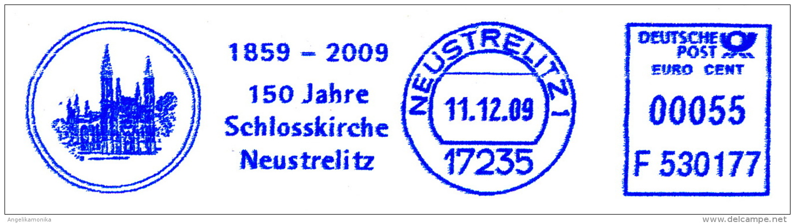 Freistempel 7023 150 Jahre Schlosskirche Neustrelitz - Maschinenstempel (EMA)