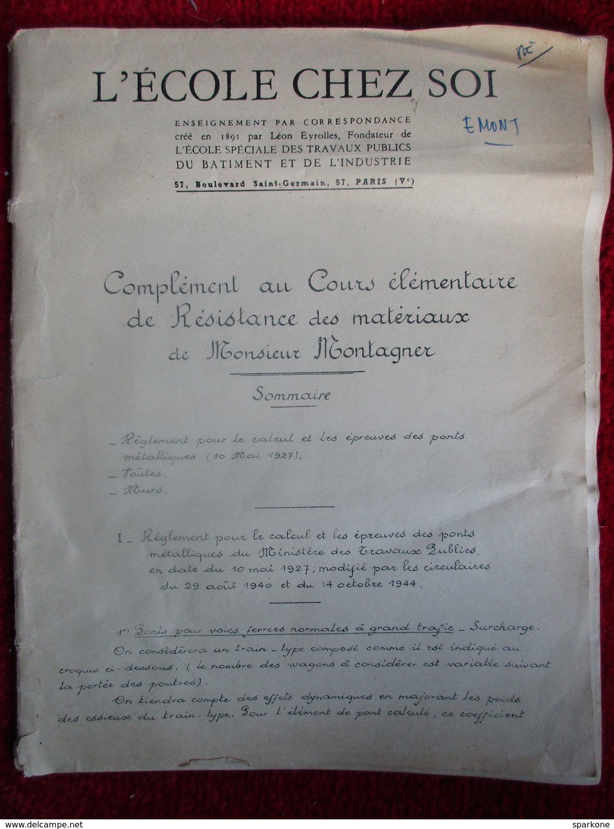 L'école Chez Soi /  De 1923 - 18 Ans Et Plus