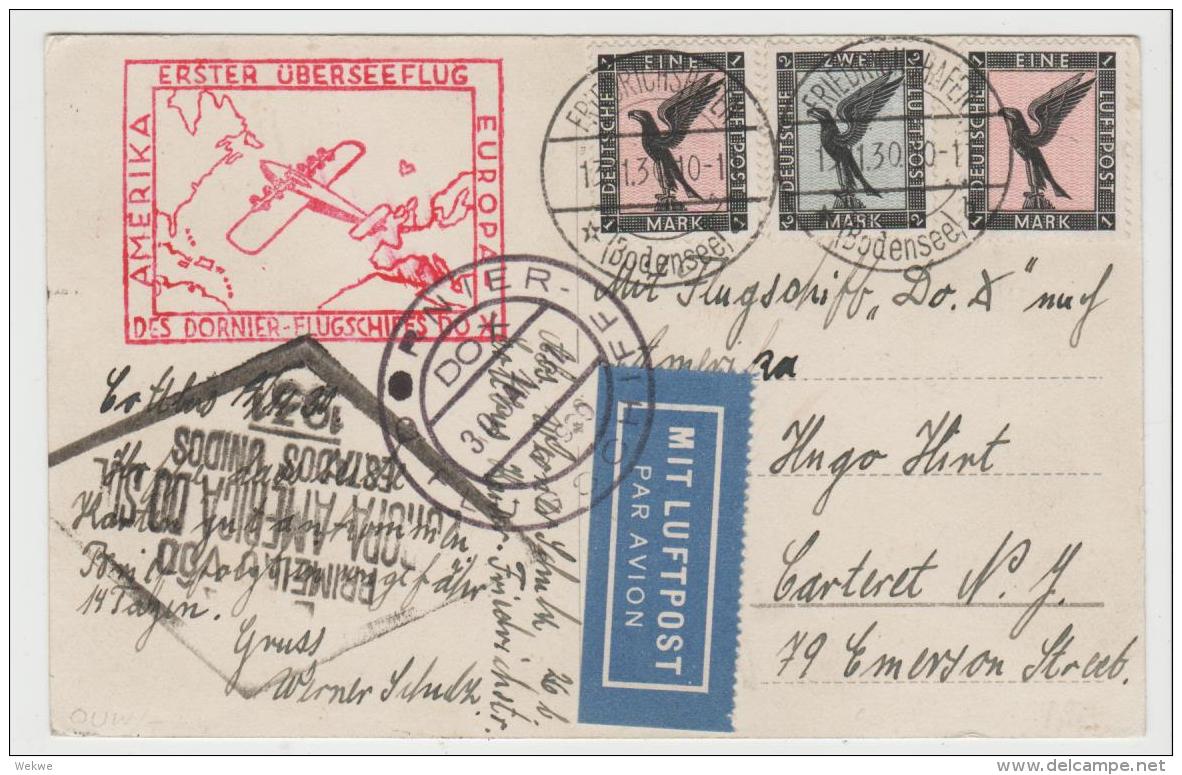 W-L072 / DT. REICH  DOX Flug 1931 Nach USA Mit Ankunftsstempel Rio 22.VI.31  Falscher Datumseinstellung, AK Cottbus USA - Briefe U. Dokumente