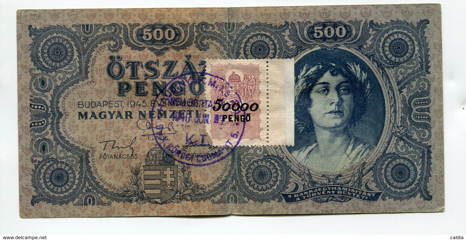 Hongrie Hungary Ungarn 500 Pengo 1945 Ovp STAMP " 50000 PENGO " - Hongrie