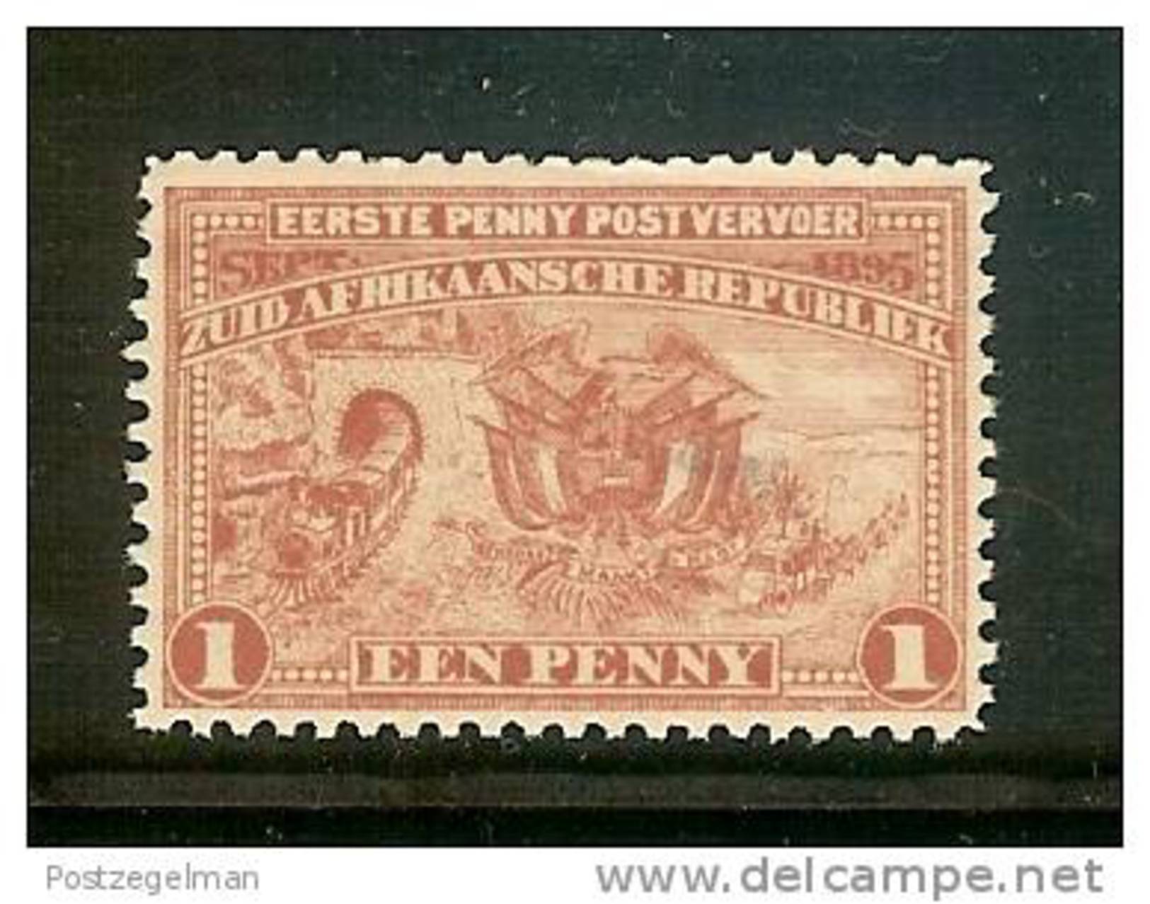 ZUID AFRIKAANSE REPUBLIEK 1895 Hinged Stamp(s)  1d Red, Penny Post Transport Sacc Nr. 222 - Transvaal (1870-1909)