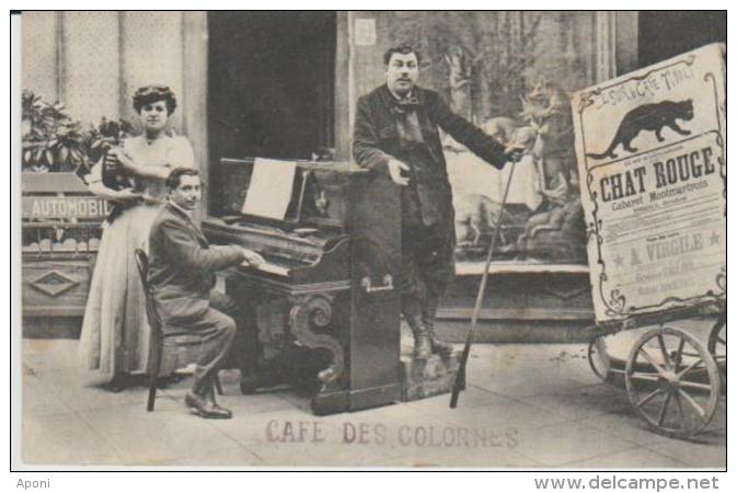 CAFE TIVOLI  CAFE DES COLONNES VIRGILE PRESENTE  Carte Legerement Froissee ) - Autres & Non Classés