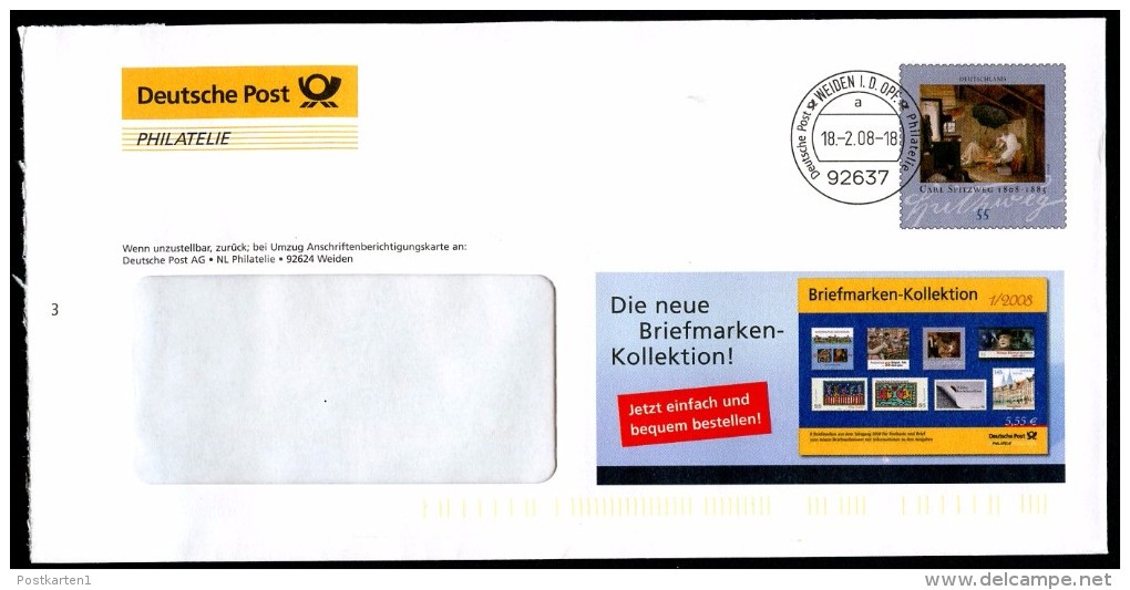 BUND EA F290 Umschlag CARL SPITZWEG Briefmarken-Kollektion 2008  Kat. 5,00 € - Sobres - Usados