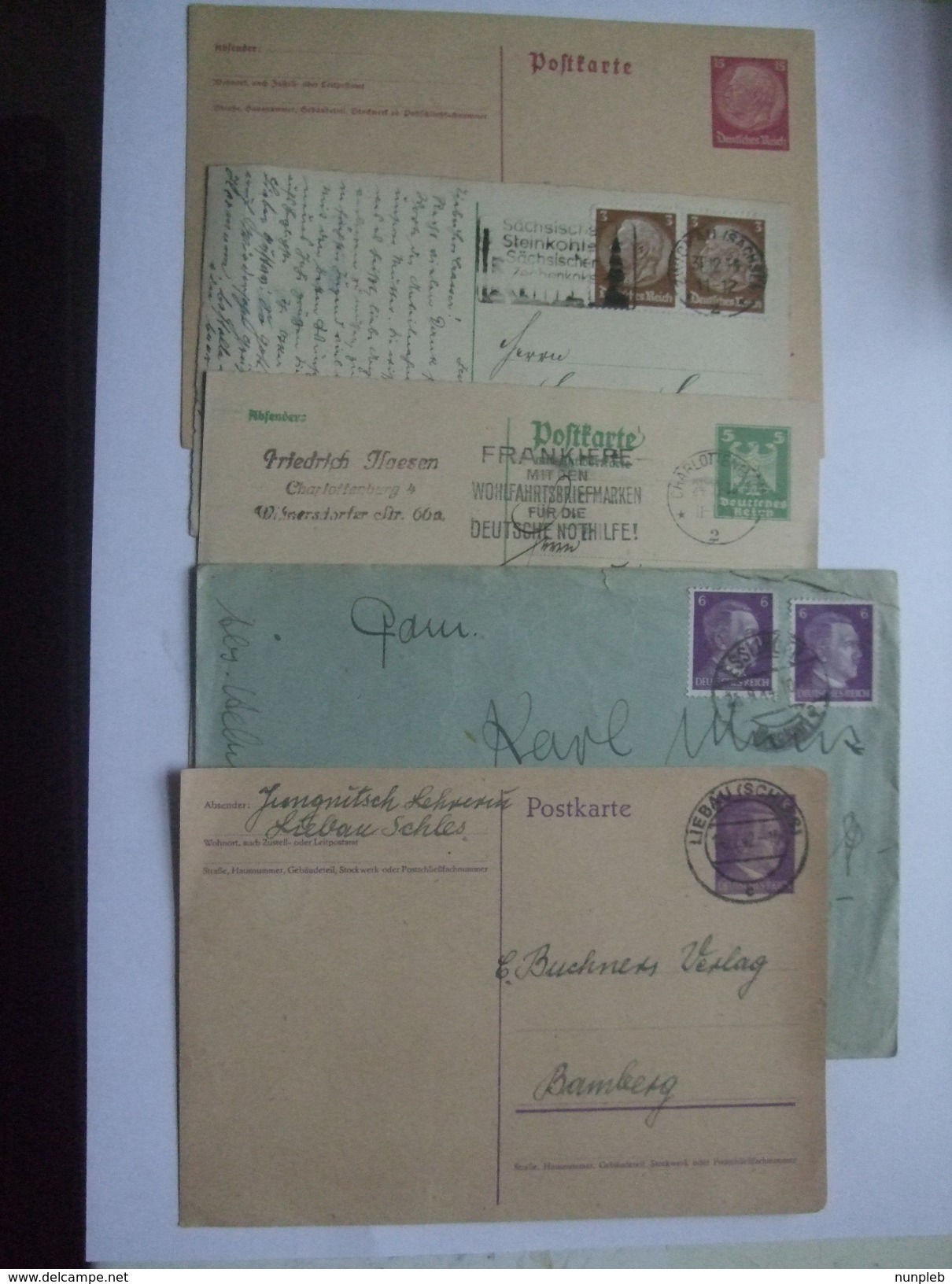 GERMANY SELECTION OF 5 PIECES FROM THIRD REICH PERIOD - Covers & Documents