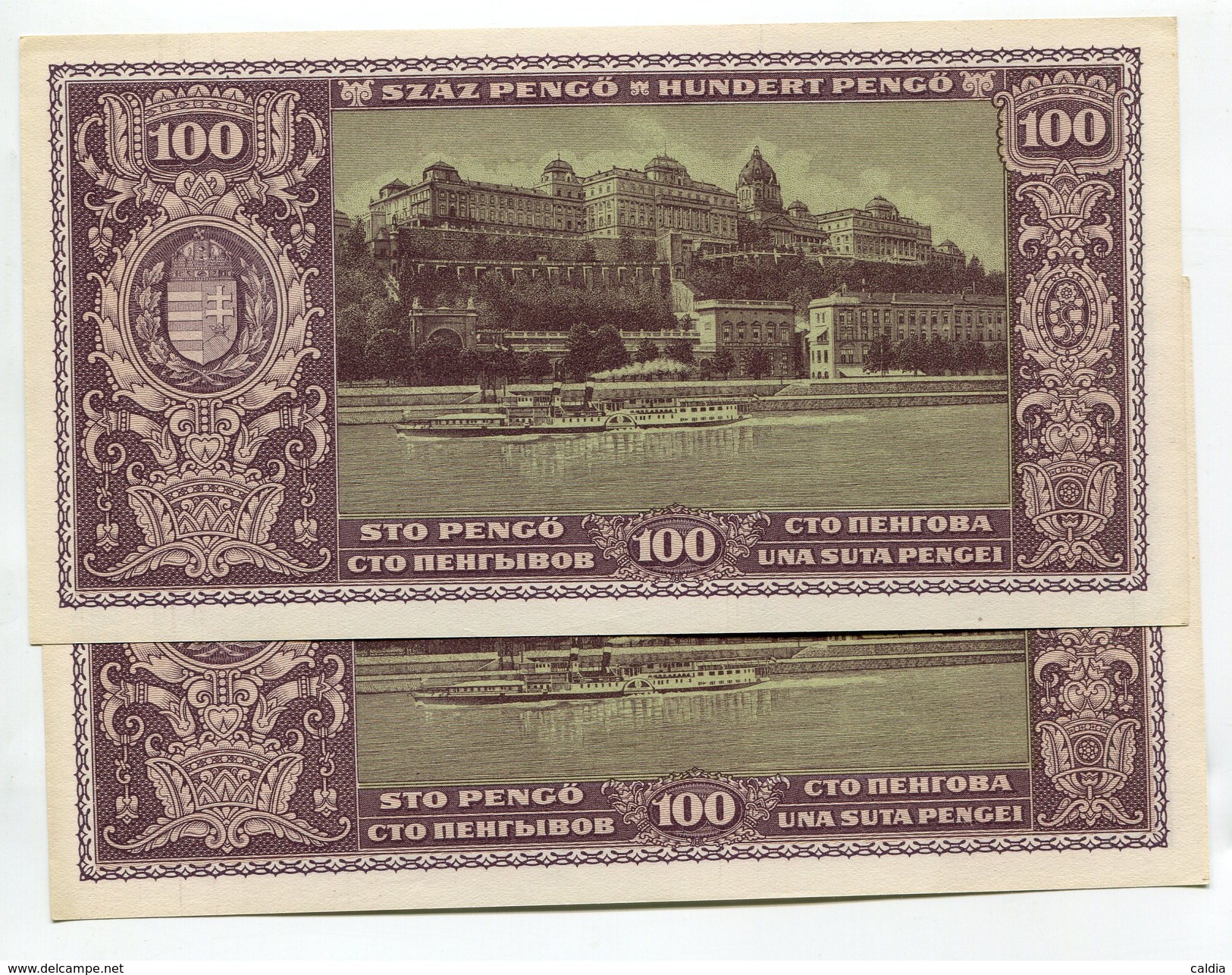 Hongrie Hungary Ungarn 100 Pengo 1945 AUNC / UNC - 2 Consecutives # 5 - Hongrie