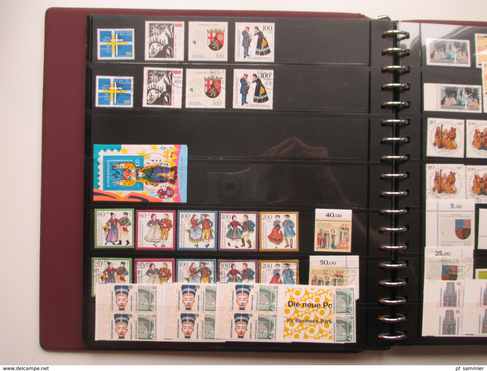 Bund 1991 - 2000 im dicken Ringbinder mit 50 Seiten!! **/o doppelt gesammelt Sammlung mit hohem Katalogwert! viele MH