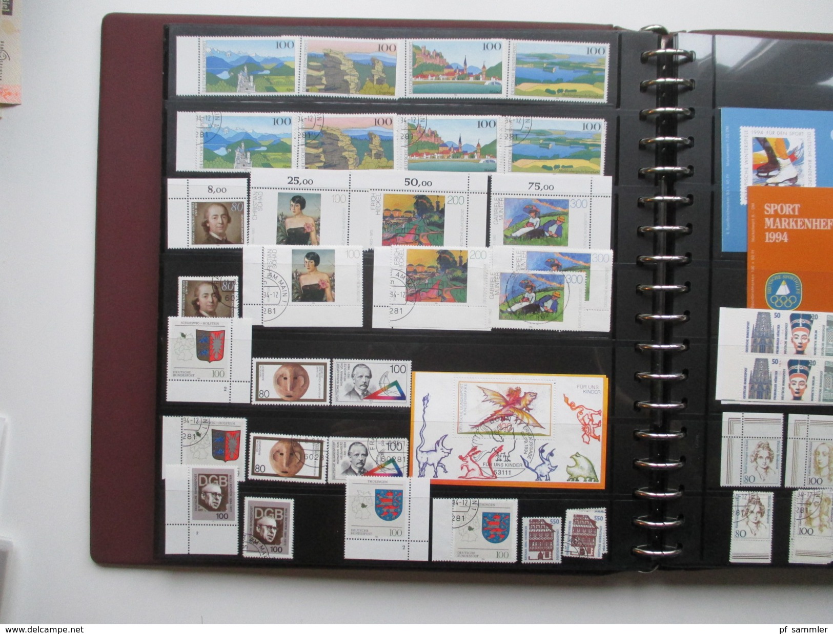 Bund 1991 - 2000 im dicken Ringbinder mit 50 Seiten!! **/o doppelt gesammelt Sammlung mit hohem Katalogwert! viele MH