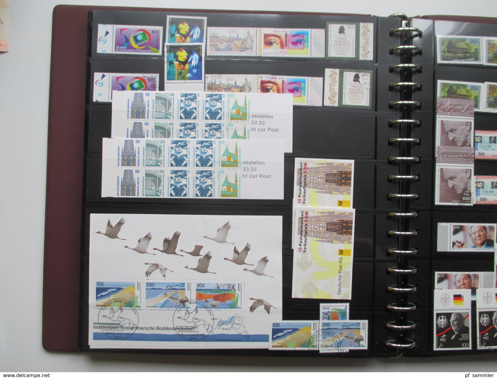 Bund 1991 - 2000 im dicken Ringbinder mit 50 Seiten!! **/o doppelt gesammelt Sammlung mit hohem Katalogwert! viele MH