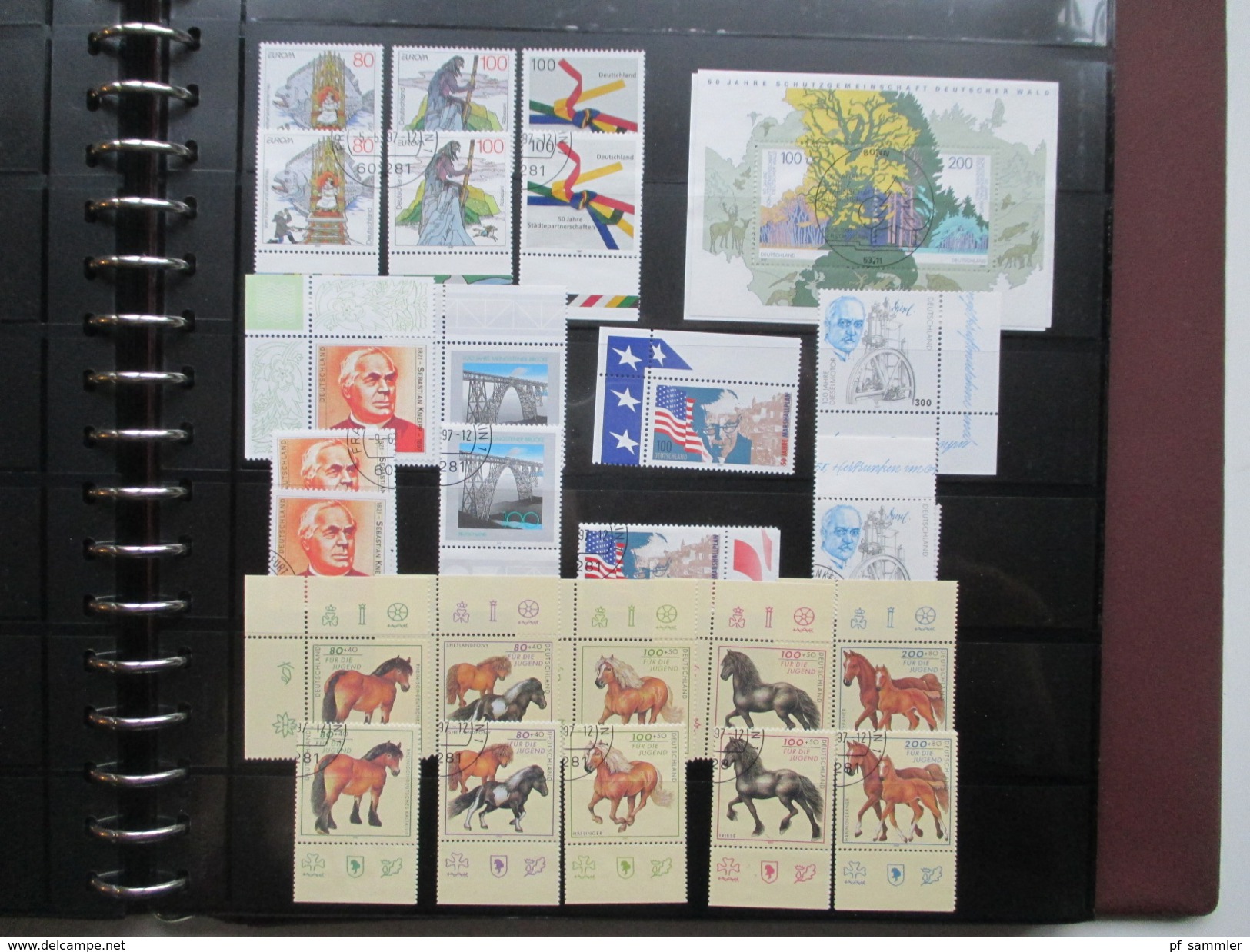 Bund 1991 - 2000 im dicken Ringbinder mit 50 Seiten!! **/o doppelt gesammelt Sammlung mit hohem Katalogwert! viele MH