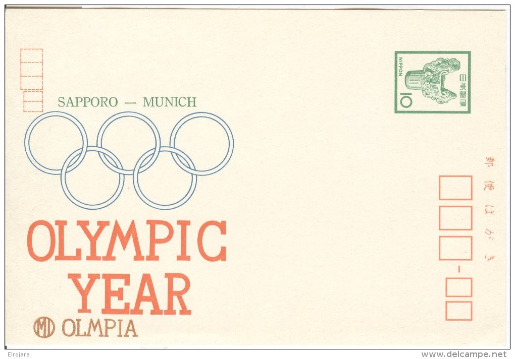 JAPAN Stationery Card Olympic Year Sapporo - Munich - Winter 1972: Sapporo