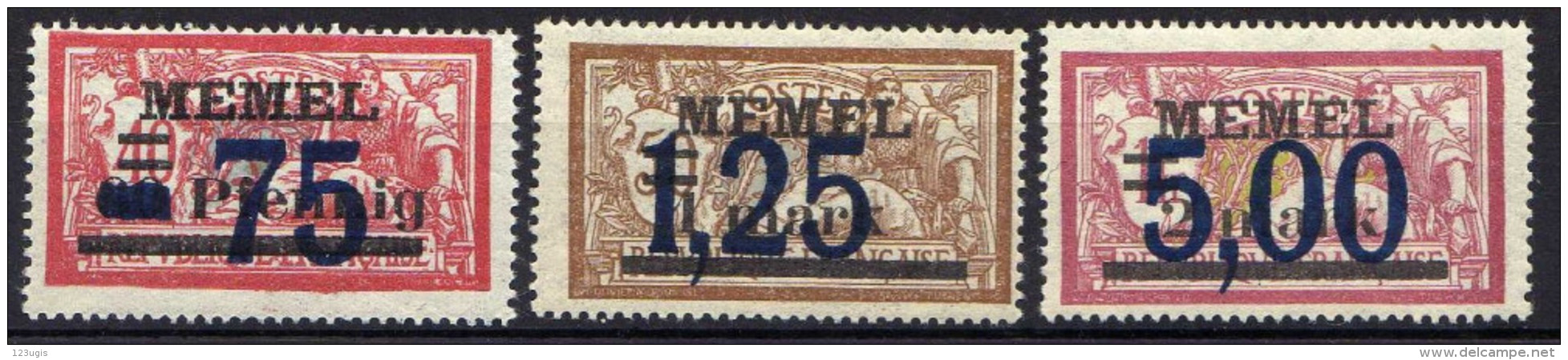 Memel (Klaipeda) 1922 Mi 49-50 *; 51 ** [301016XIII] - Memelgebiet 1923