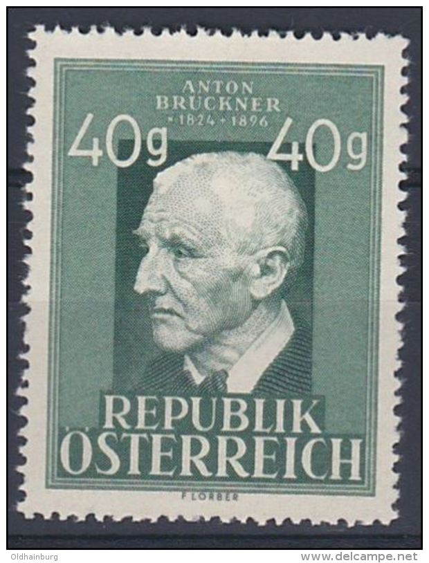 Österreich 1949, ANK 953 **, 125. Geburtstag Komponist Anton Bruckner (ANK 13.- €) - Unused Stamps