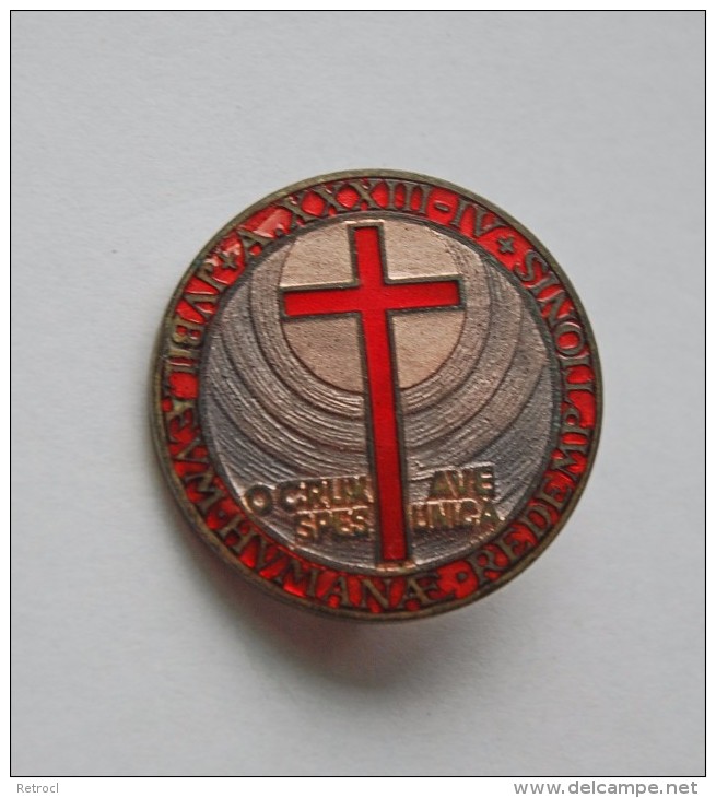 PIN BROCHE O CRUX AVE UNICA 1934 PAPA PIUS XI JUBILEE AVE CRUX SPES UNICA - Croce Giubileo - Altri & Non Classificati