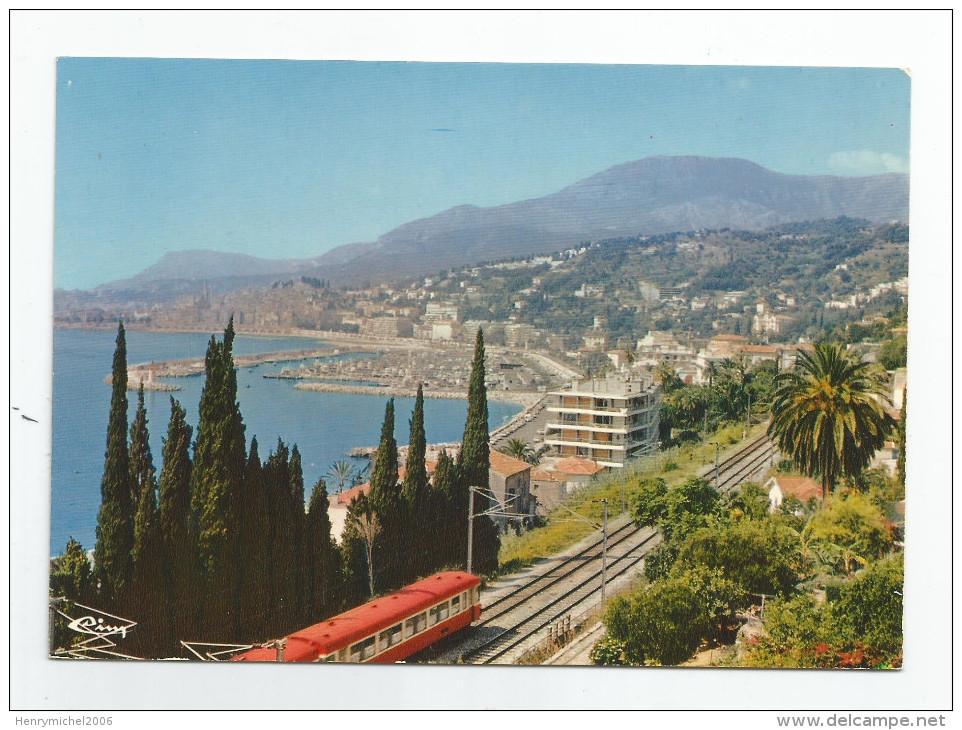 06 - Menton Vue Prise De Garavan Train Autorail - Menton