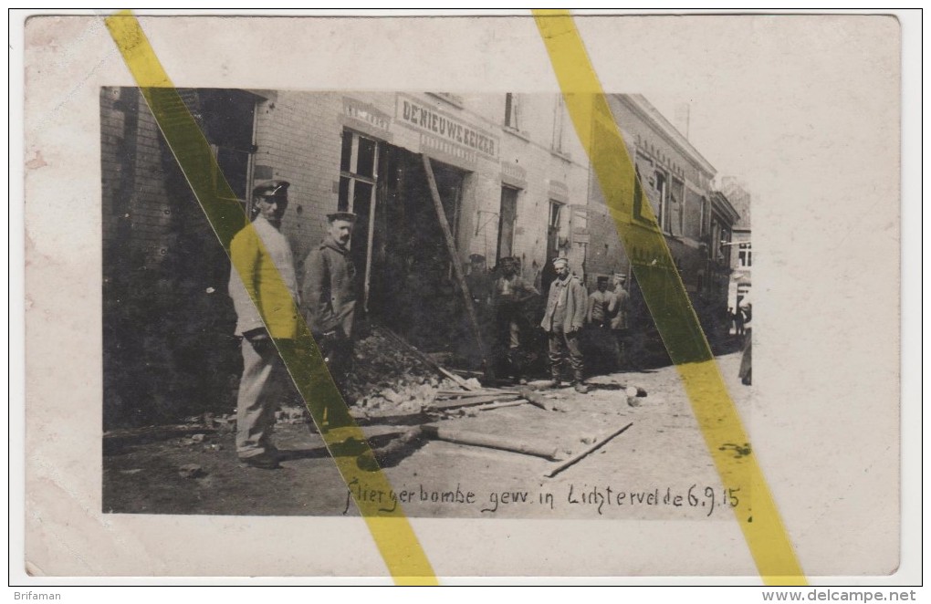 BELGIQUE FLANDRE LICHTERVELDE CARTE PHOTO ALLEMANDE MILITARIA 1914/1918 WW1 WK1 - Lichtervelde