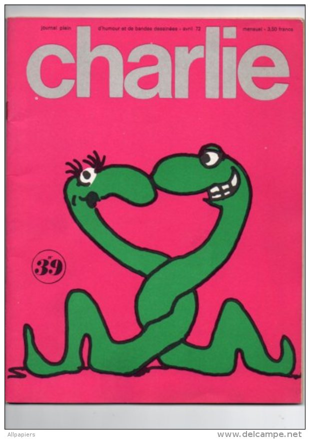 Charlie N°39 Avec Bande Dessinée De Richard, Wolinski, Reiser, Feiffer, Willem, Chester Gould, Buzzelli De 1972 - Fortsetzungen