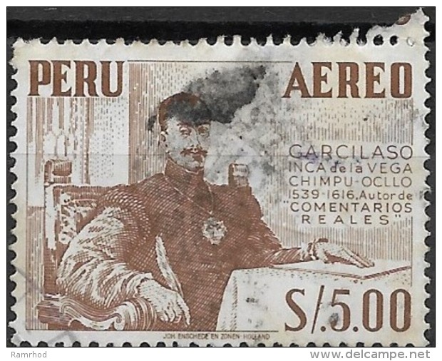 PERU 1952 Air. Garcilaso (portrait) - 5s. - Brown  AVU - Pérou