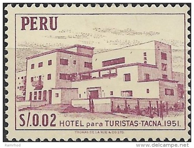 PERU 1952 Hotel Tacna - 2c. - Purple MH - Peru