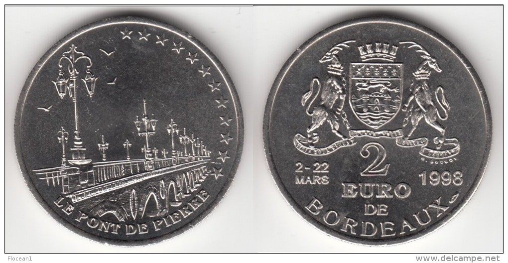 **** 2 EURO DE BORDEAUX - 2 AU 22 MARS 1998 - LE PONT DE PIERRE - PRECURSEUR EURO **** EN ACHAT IMMEDIAT !!! - Euros Des Villes