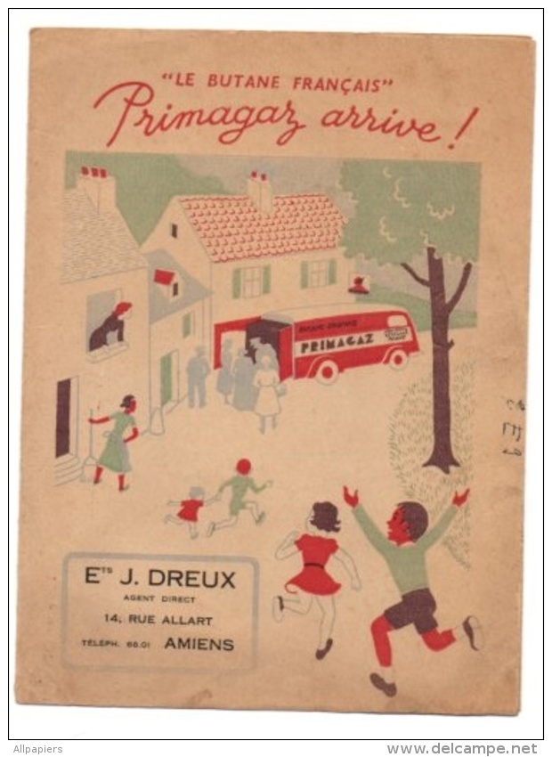 Protège-cahiers Le Butane Français Primagaz Arrive - Avec Tables De Multiplications Et Autres Au Dos - Electricité & Gaz