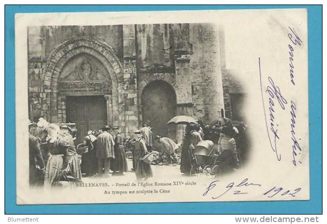 CPA Métier Marchands Ambulants Marché Portail De L'Eglise Romane XIVè Siècle - BELLENAVES 03 - Autres & Non Classés