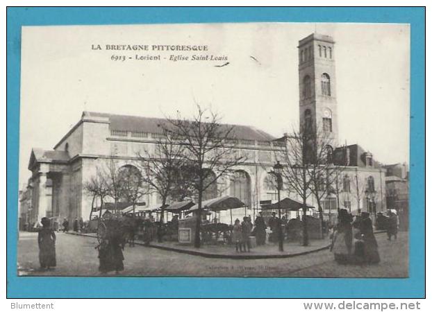 CPA 6913 - Métier Marchands Ambulants Le Marché Eglise Saint-Louis LORIENT 56 - Lorient