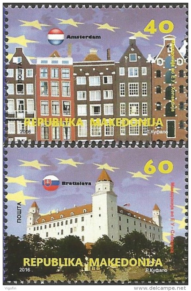 MK 2016-753-4 MK IN EU, MAKEDONIA, 1 X 2v, MNH - Nordmazedonien