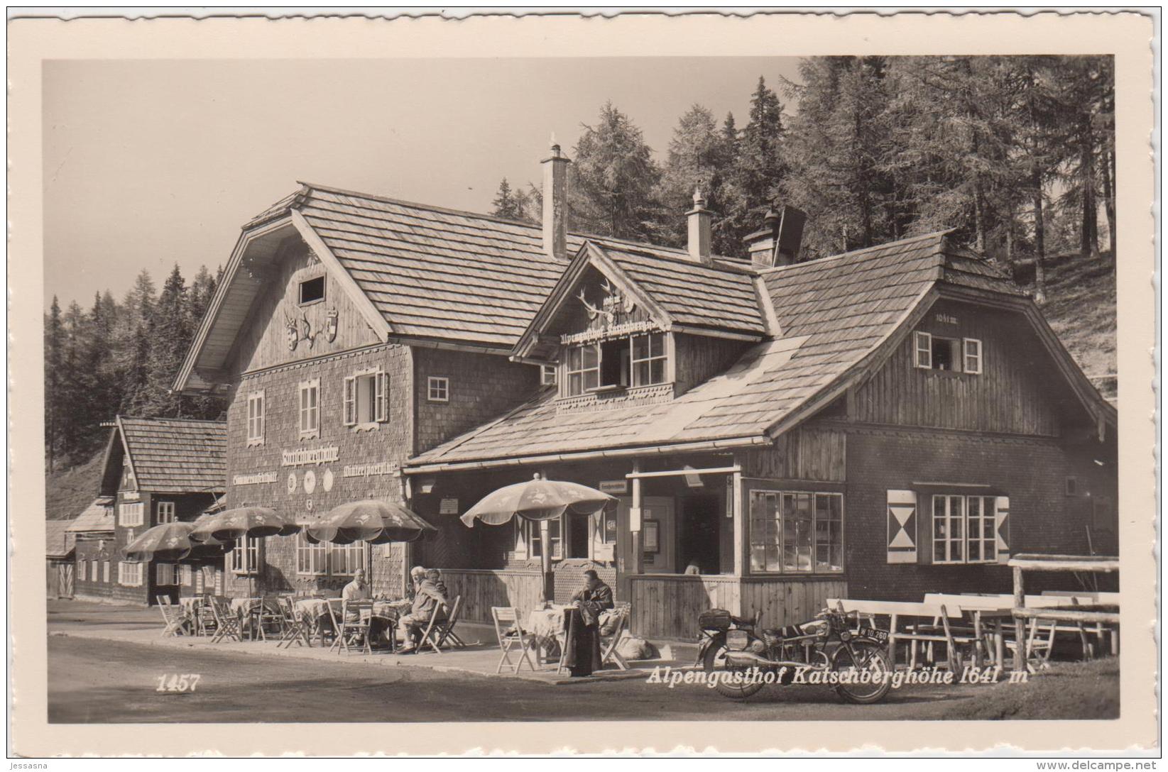 AK - Kärnten - Menschen Im Gasthof Katschberghöhe - Mit Alten Motorrad - 1930 - Spittal An Der Drau