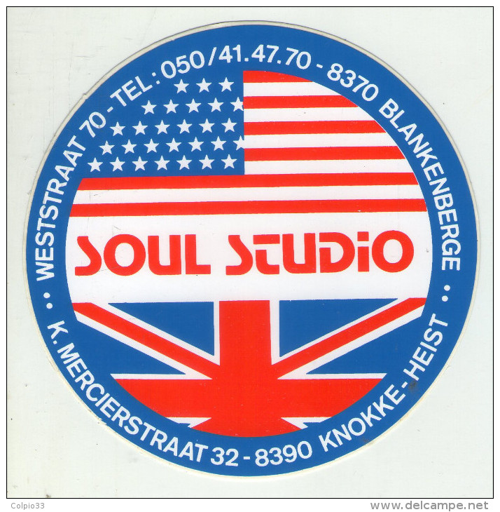 AUTOCOLLANT .  STICKER .  KNOKKE-HEIST . BLANKENBERGE .  SOUL STUDIO . - Autocollants