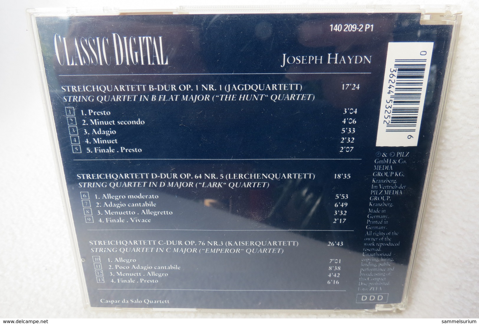 CD "Joseph Haydn" Kaiserquartett, Jagdquartett, Lerchenquartett Aus Der Reihe Classic Digital - Klassik