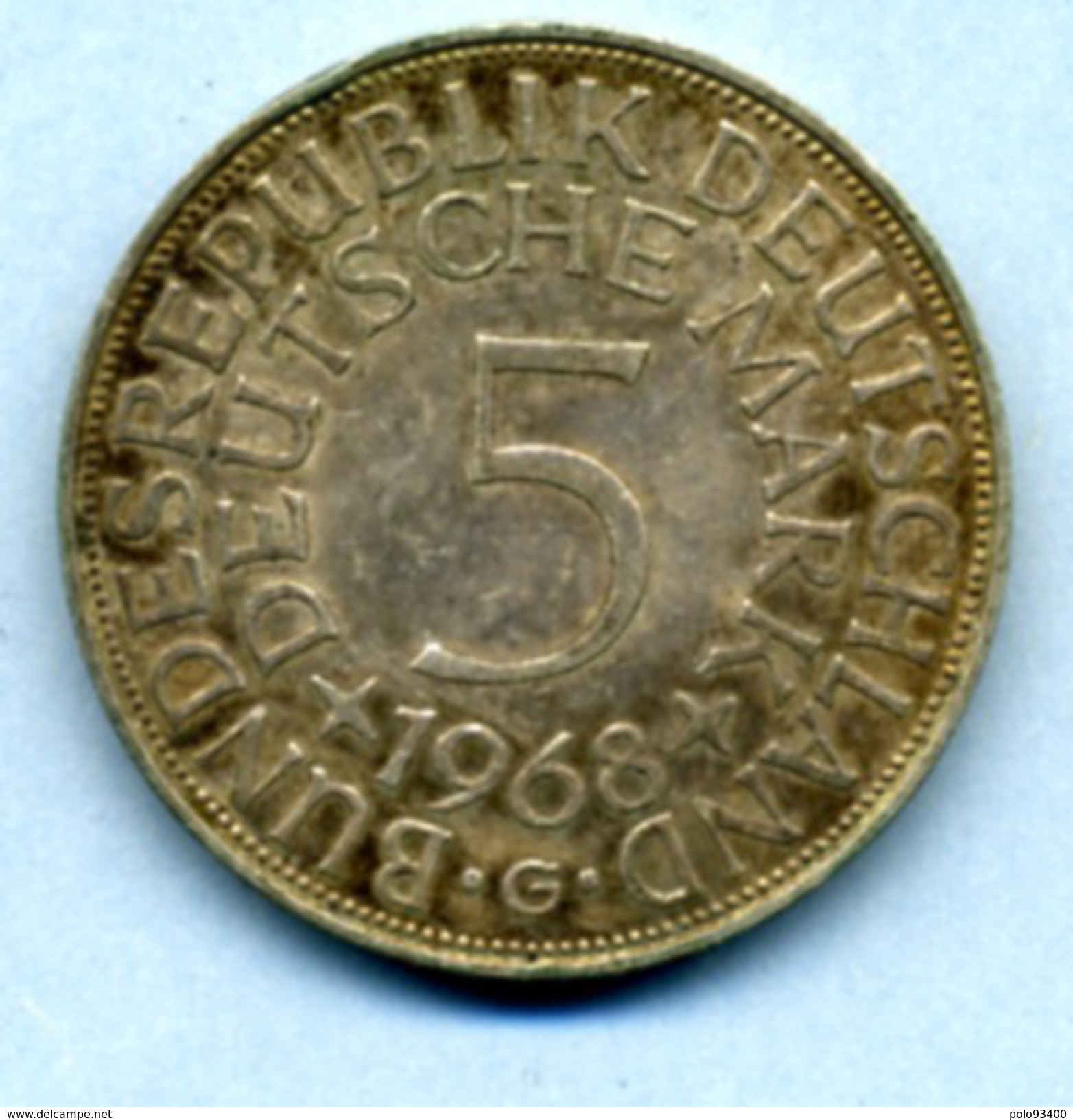 1968 G 5 MARKS SILVER - 5 Marchi
