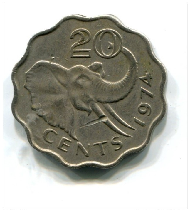 1974 Swaziland 20 Cent Coin - Swasiland