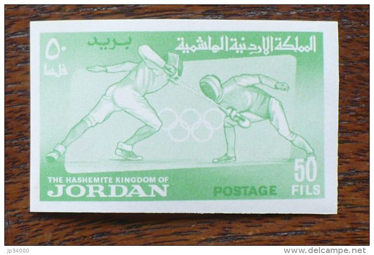 JORDANIE JEUX OLYMPIQUES , Escrime,  Yvert N° 421. NON DENTELE, IMPERFORATE Neuf Sans Gomme - Summer 1968: Mexico City