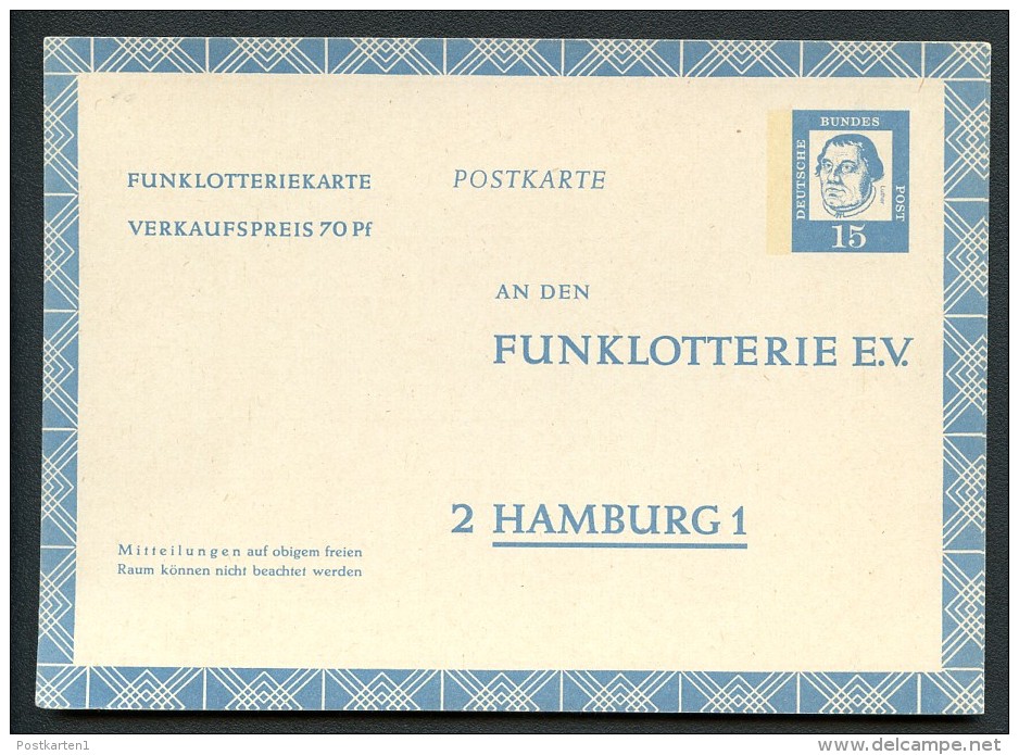 MARTIN LUTHER BUND FP10 Funklotterie-Postkarte ** 1963 - Theologen