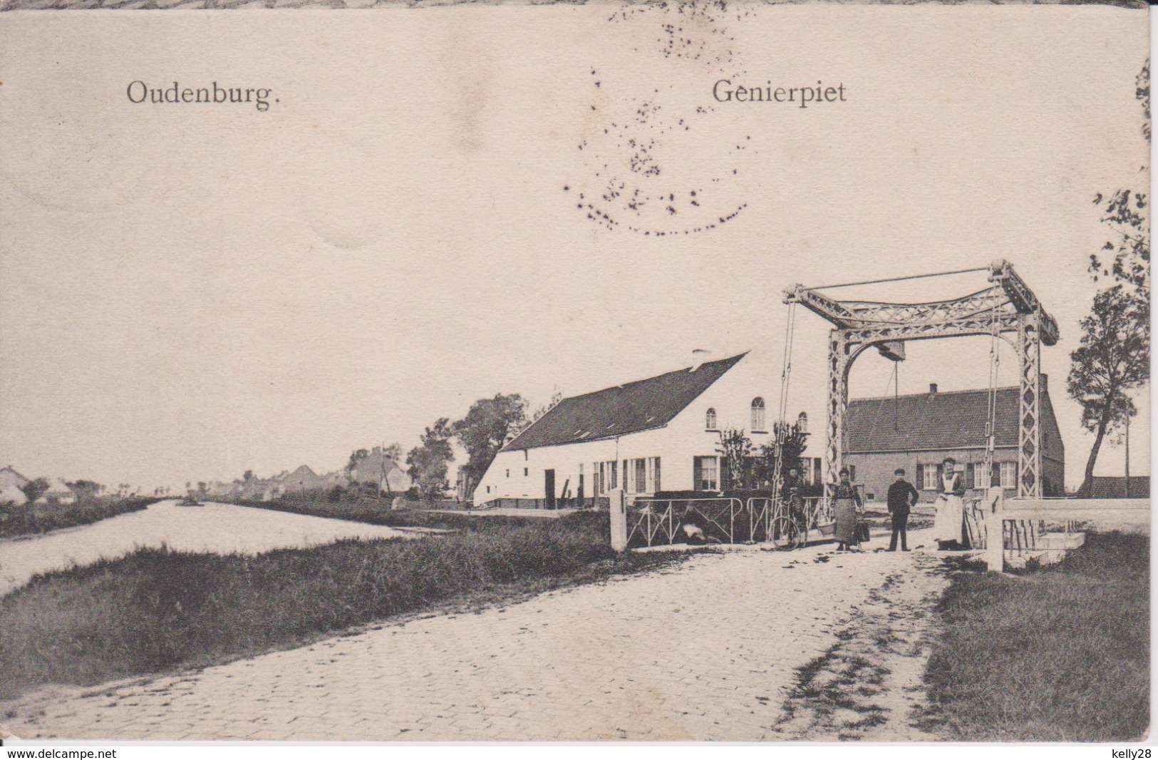 Oudenburg. Genierpiet (sic.). Genever Piet Geneverpiete Ophaalbrug Oudenburgs Vaardeken Vaartstraat Zwaanhoek. TOPKAART! - Oudenburg