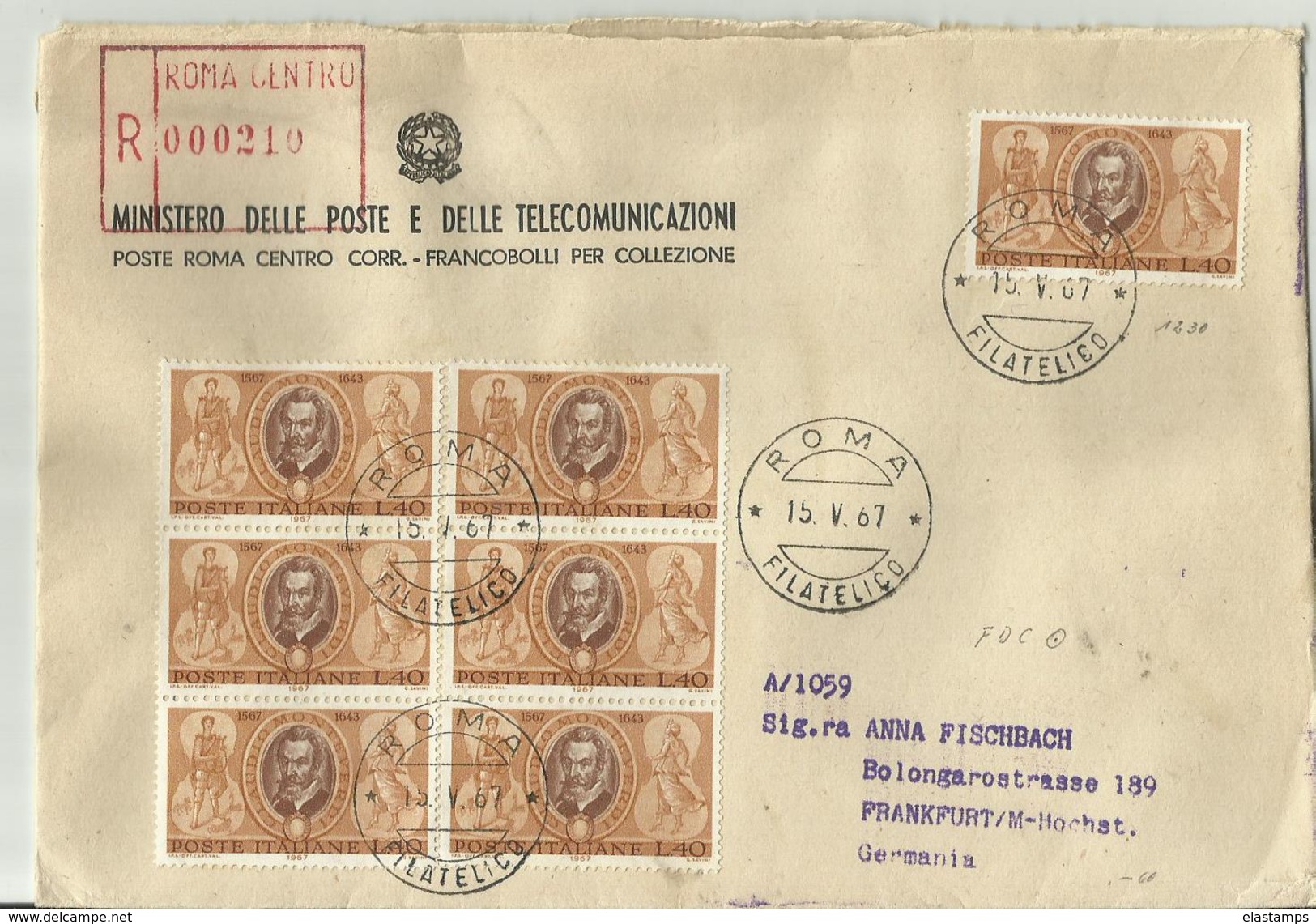 ITALIA R-CV 1967 - 1961-70: Poststempel