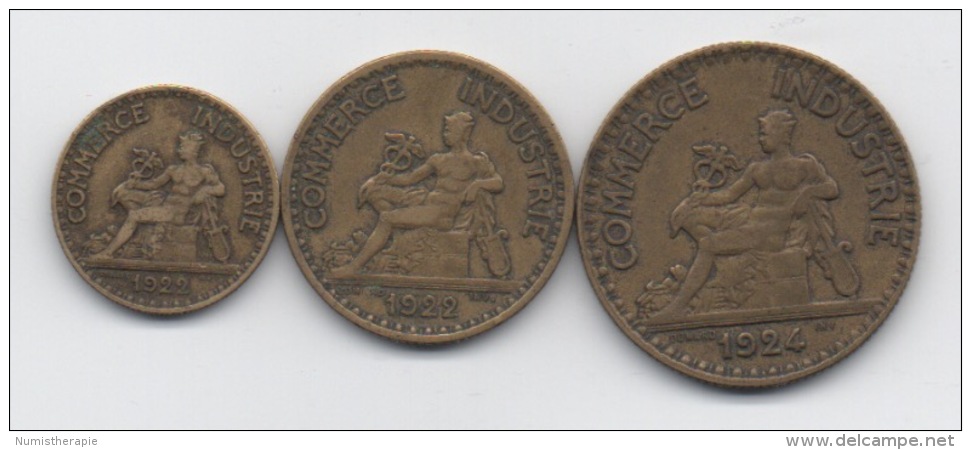 France : Série De 3 Pièces Chambres De Commerce De France : Bon Pour 50 Centimes 1922 / 1 Franc 1922 / 2 Francs 1924 - Monétaires / De Nécessité