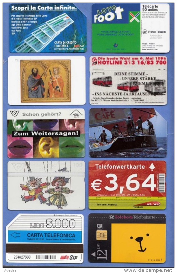 50 Used Telephone Cards / Chips / Europe (10 Scans), Good Condition ... - Sammlungen