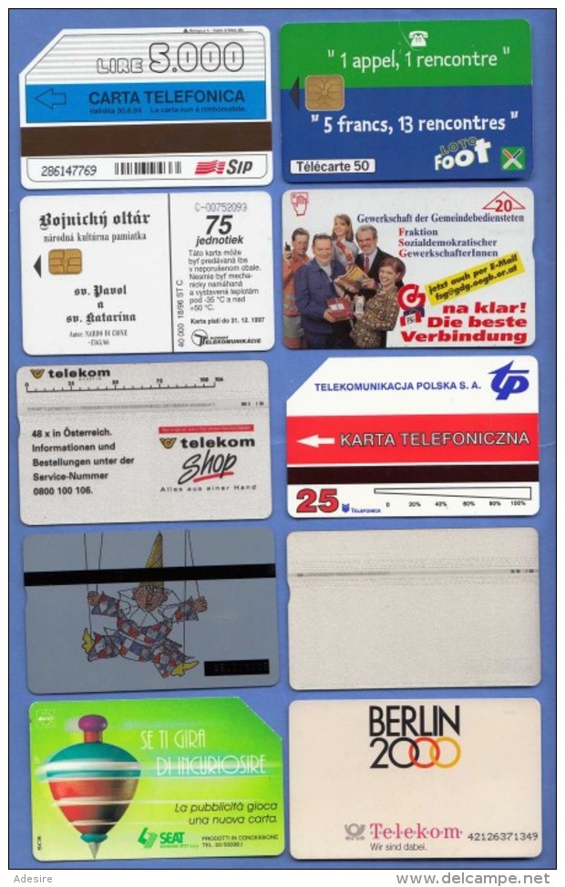 50 Used Telephone Cards / Chips / Europe (10 Scans), Good Condition ... - Sammlungen