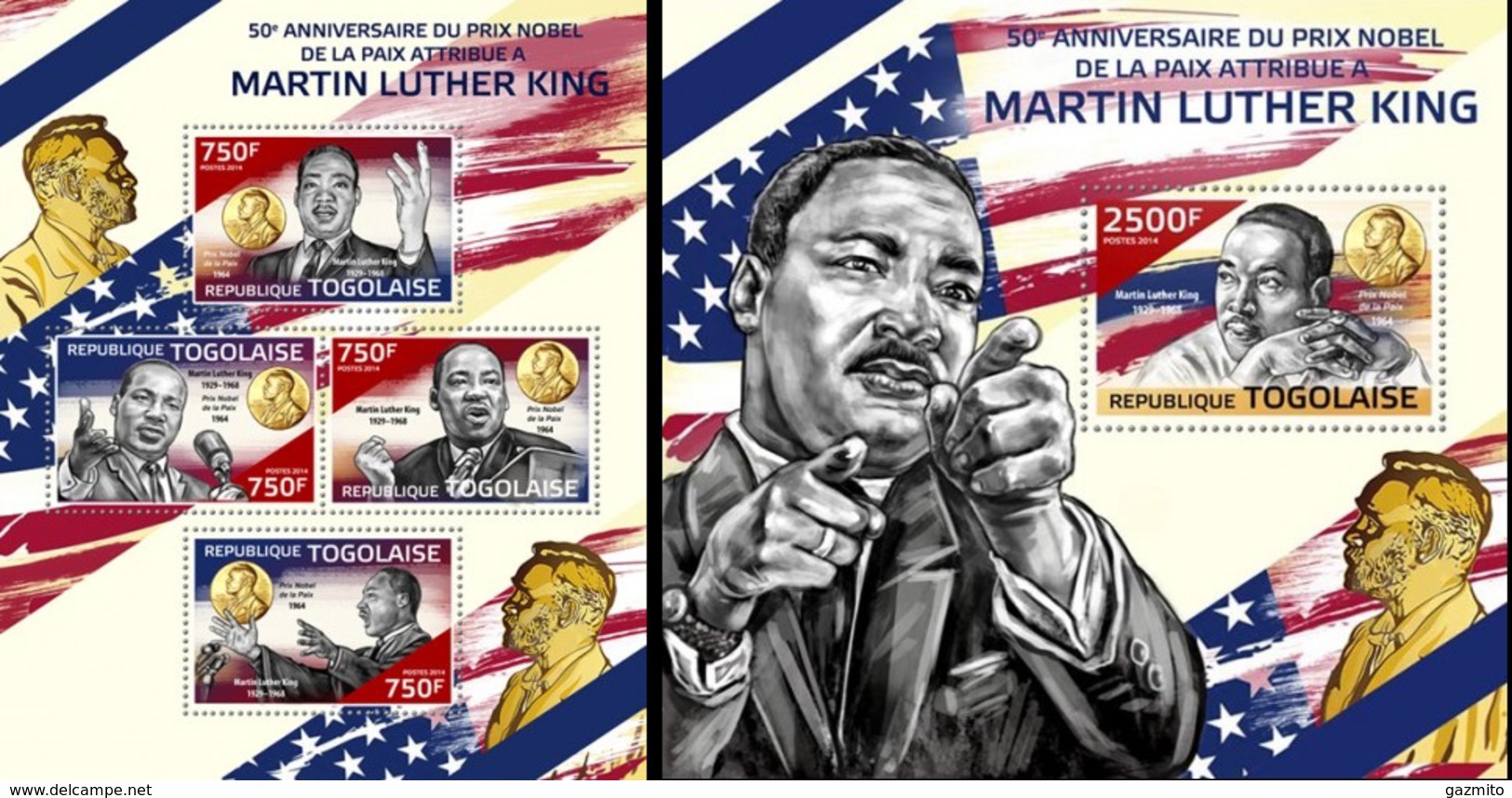 Togo 2014, Martin Luther King, 4val In BF +BF - Martin Luther King