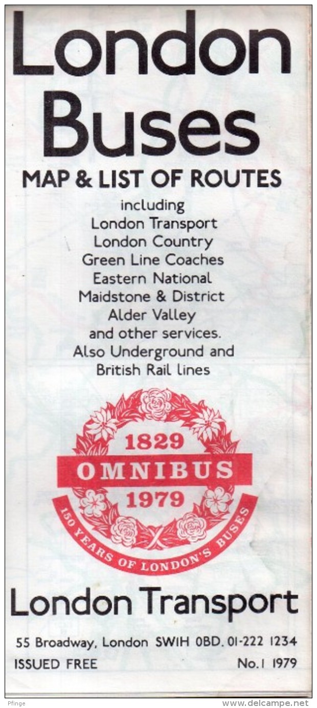 London Buses Map & List Of Routes, 1979 - Monde