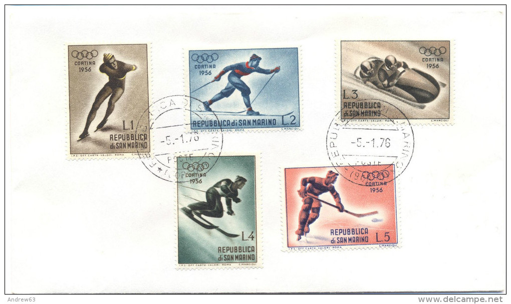 SAN MARINO - 1956 - Serietta - Giochi Olimpici Invernali Cortina - Busta Non Viaggiata - Storia Postale