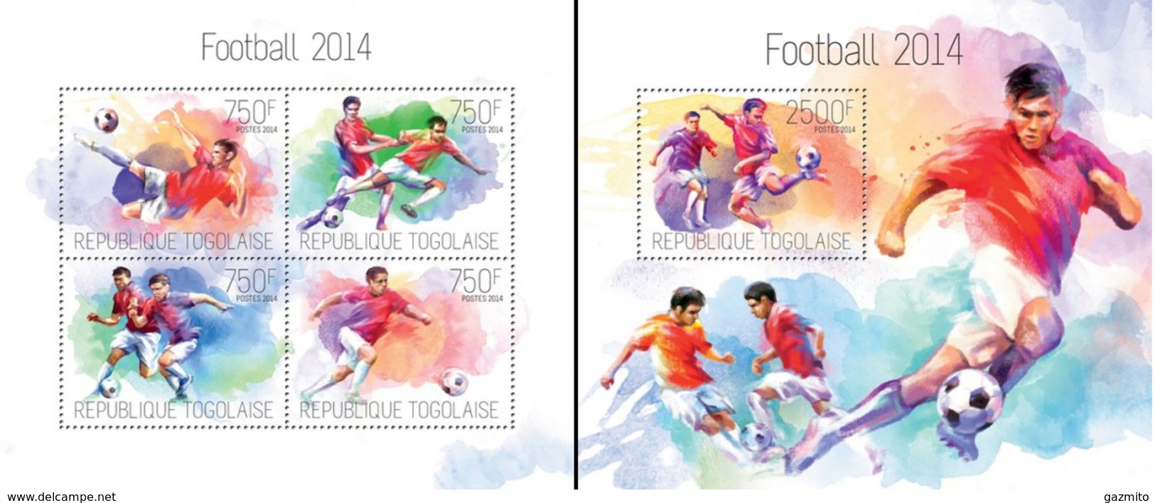 Togo 2014, Sport, Football 2014, 4val In BF +BF - Neufs