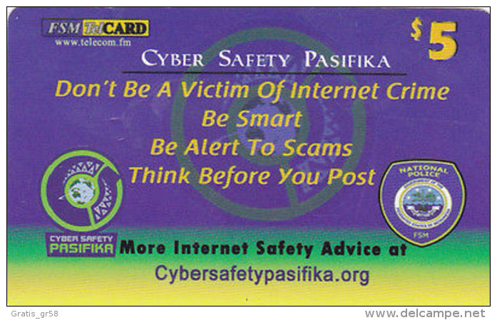 MICRONESIA - Remote Memory 5$ Card, Cyber Safety Pasifika, 2012, Used - Micronésie
