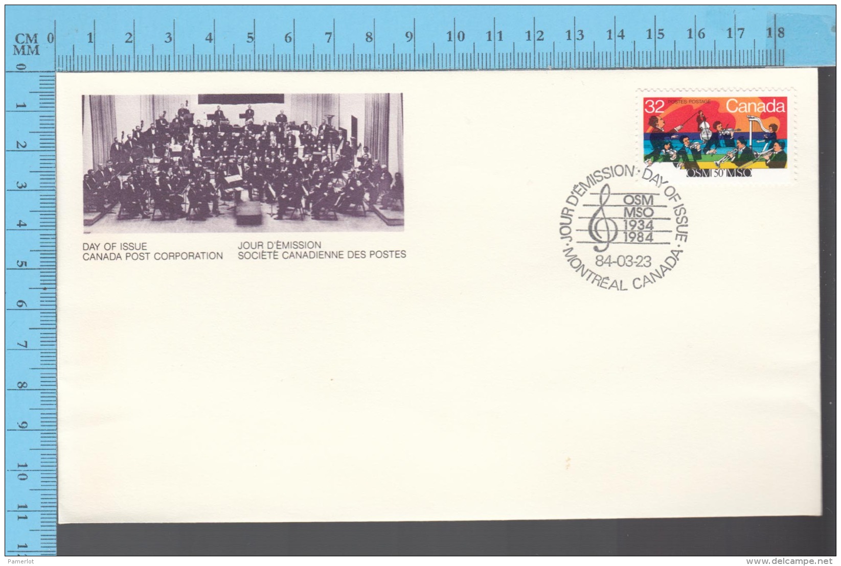 Canada - 1984  Scott #1010, Montreal Symphony, Orchestra Concert - FDC PPJ , Fancy Cancelation - Musique